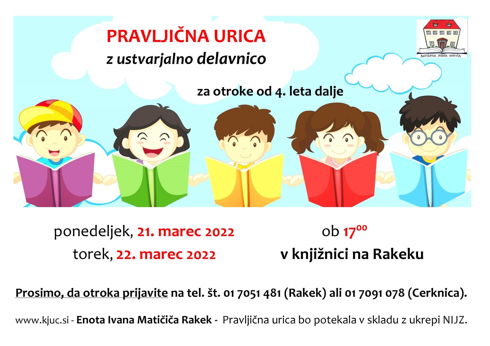 Pravljična urica z ustvarjalno delavnico - Rakek
