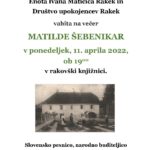 Večer Matilde Šebenikar
