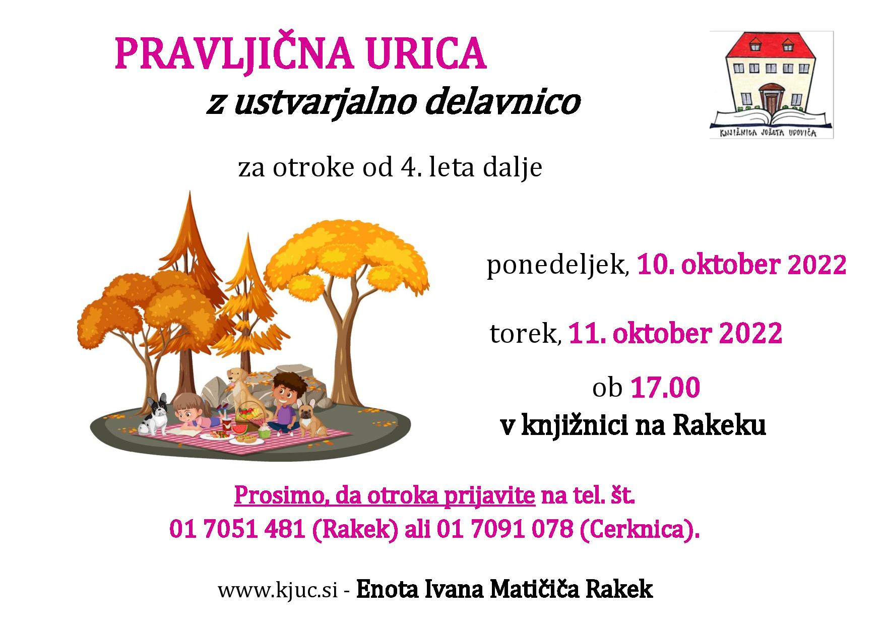 Pravljična urica z ustvarjalno delavnico - Rakek