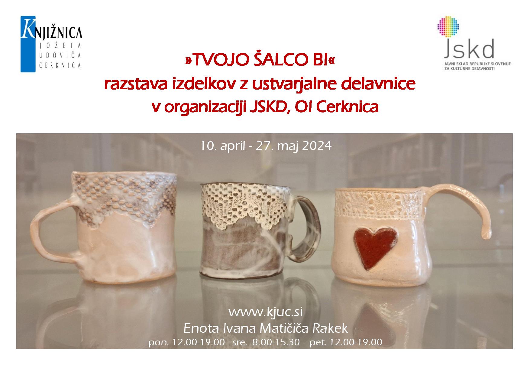 "Tvojo šalco bi" razstava izdelkov z ustvarjalne delavnice v organizaciji JSKD, OI Cerknica