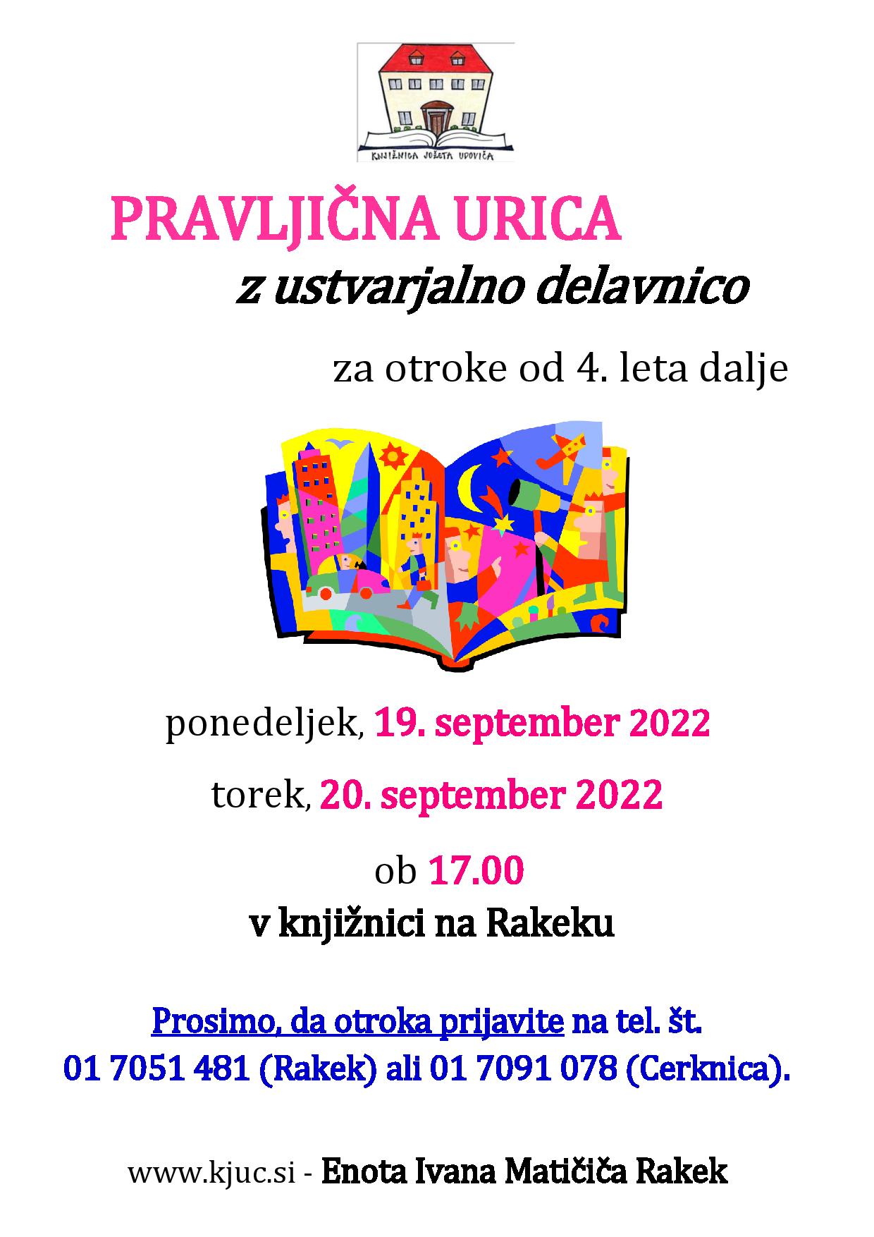 Pravljična urica z ustvarjalno delavnico v knjižnici na Rakeku