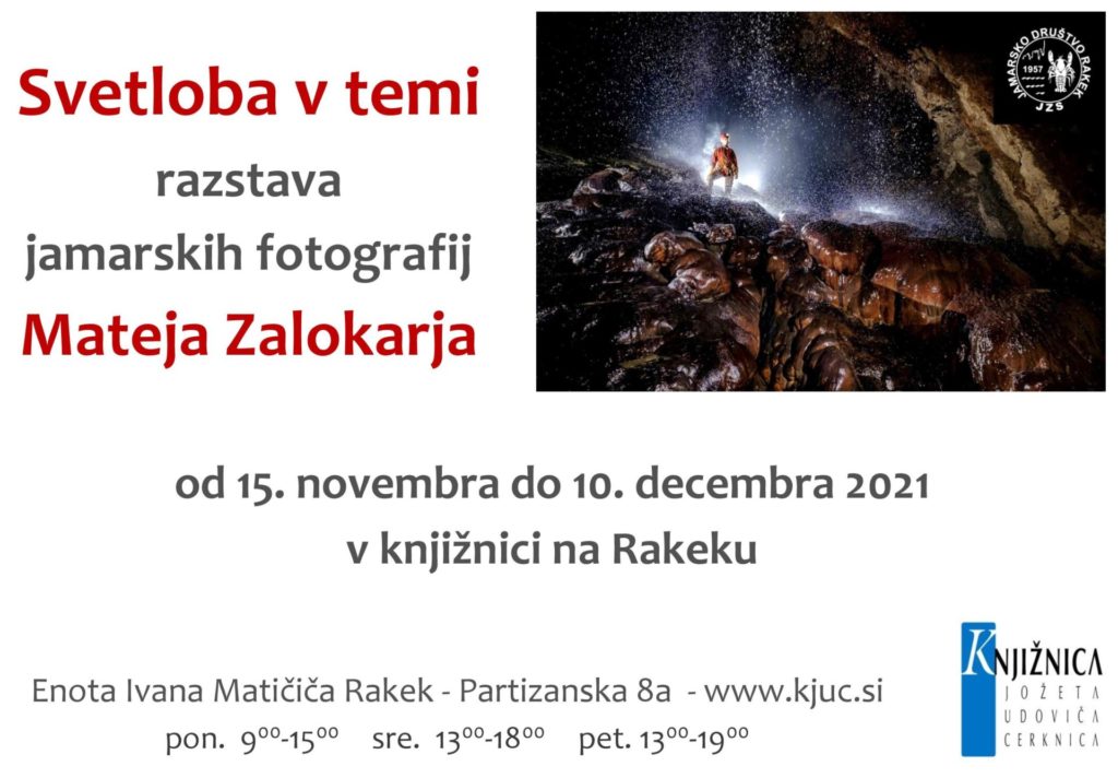 Matej Zalokar: Svetloba v temi - razstava jamarskih fotografij