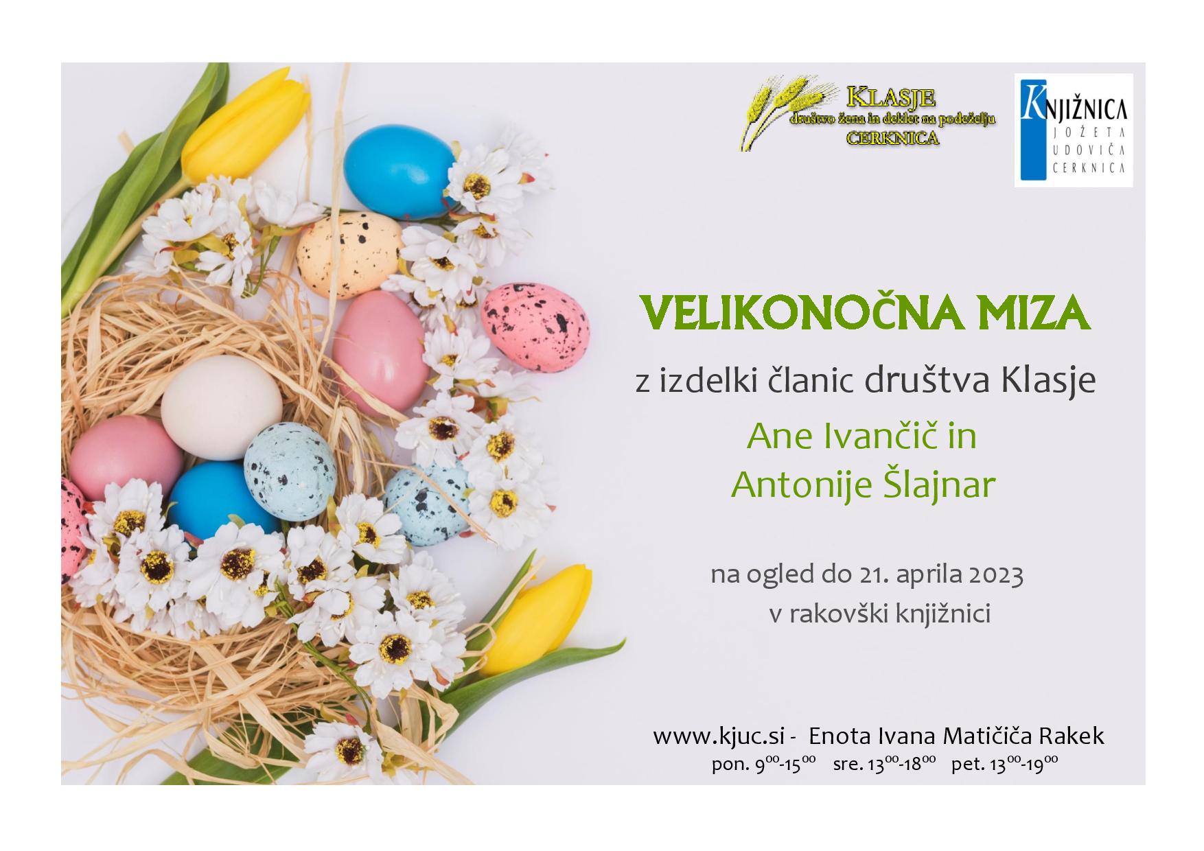 Velikonočna miza - izdelki članic društva Klasje