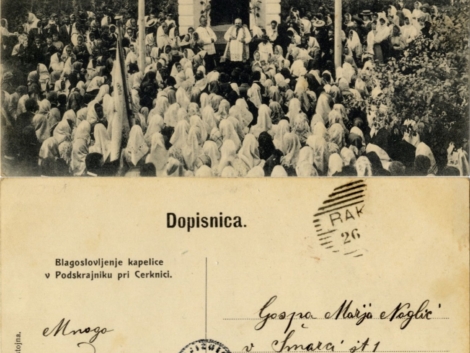 Blagoslovljenje kapelice v Podskrajniku pri Cerknici [1908]