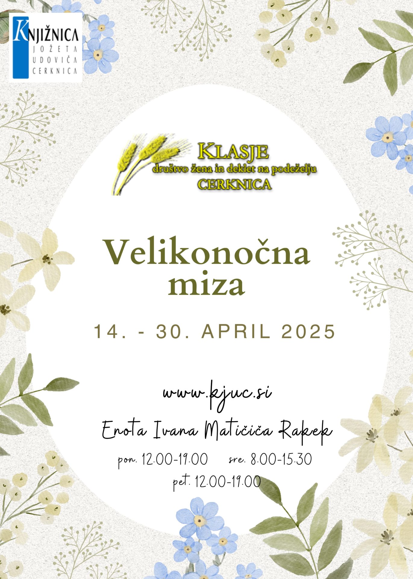 Velikonočna miza - razstava društva Klasje