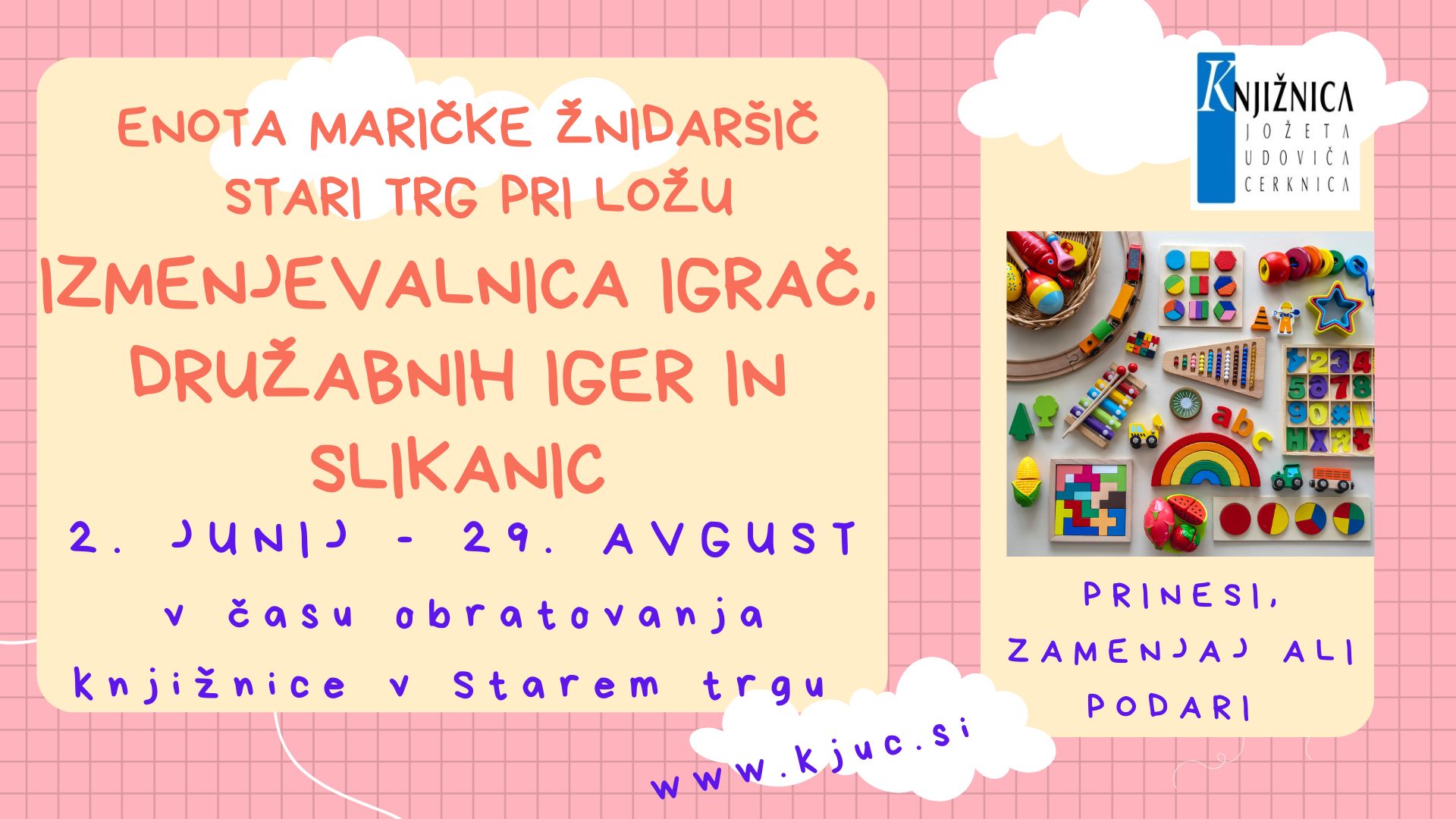 Izmenjevalnica igrač, družabnih iger in slikanic v Starem trgu