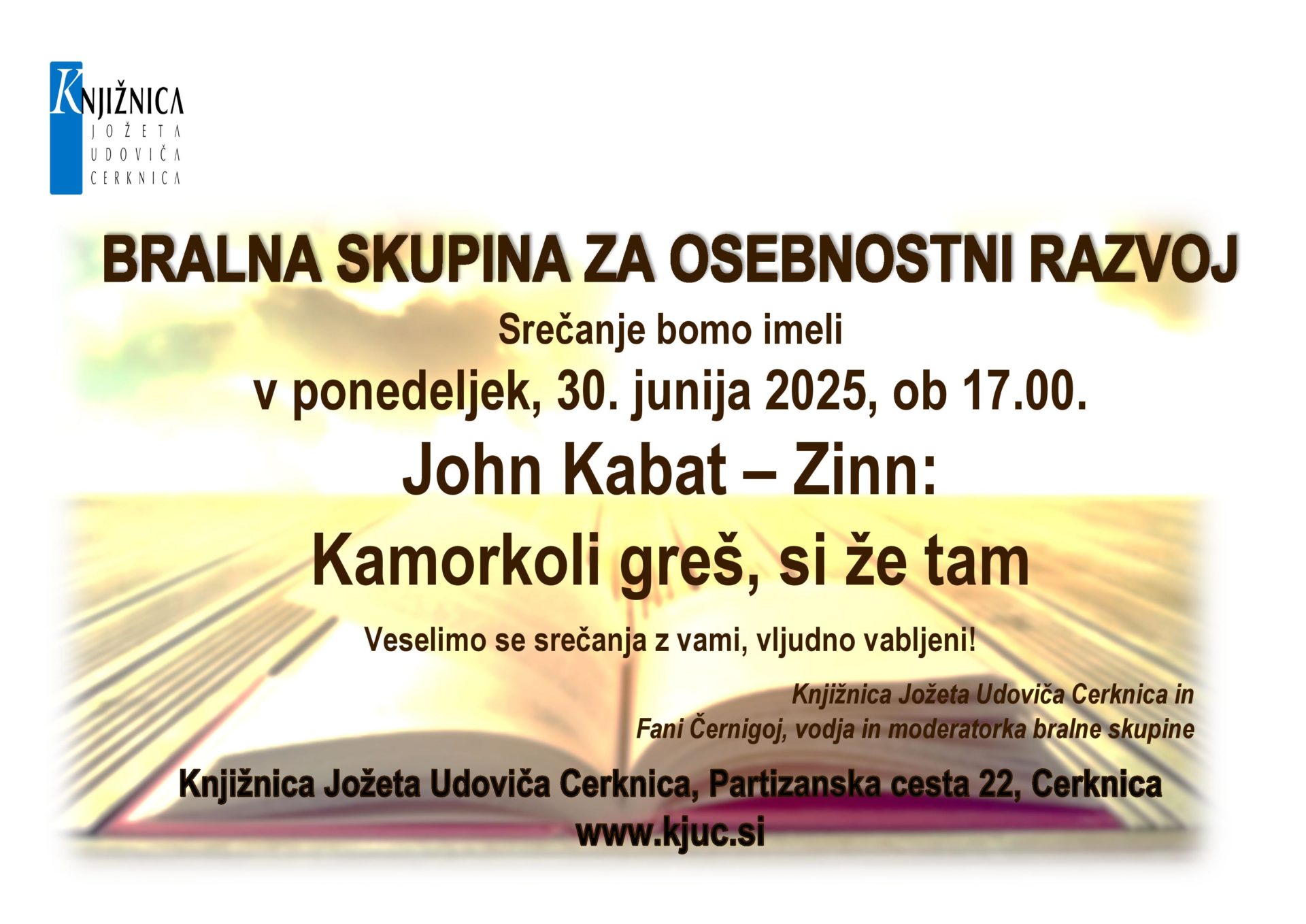 Srečanje Bralne skupine za osebnostni razvoj