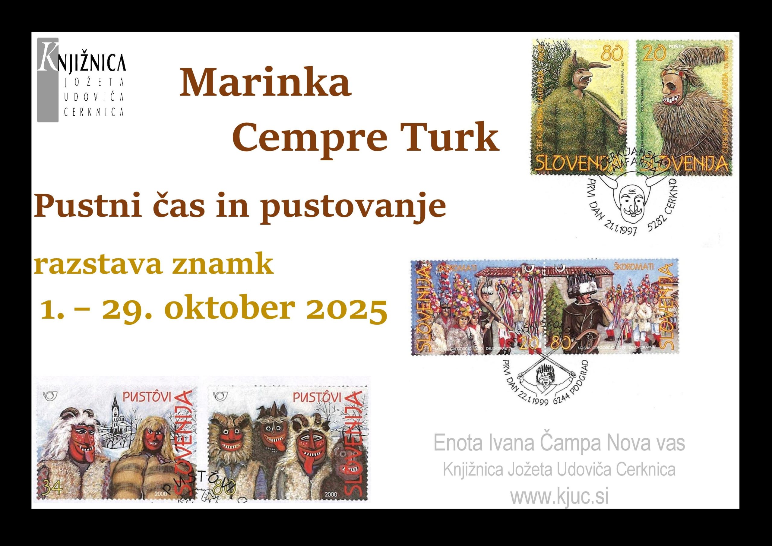Marinka Cempre Turk: Pustni čas in pustovanje - razstava znamk