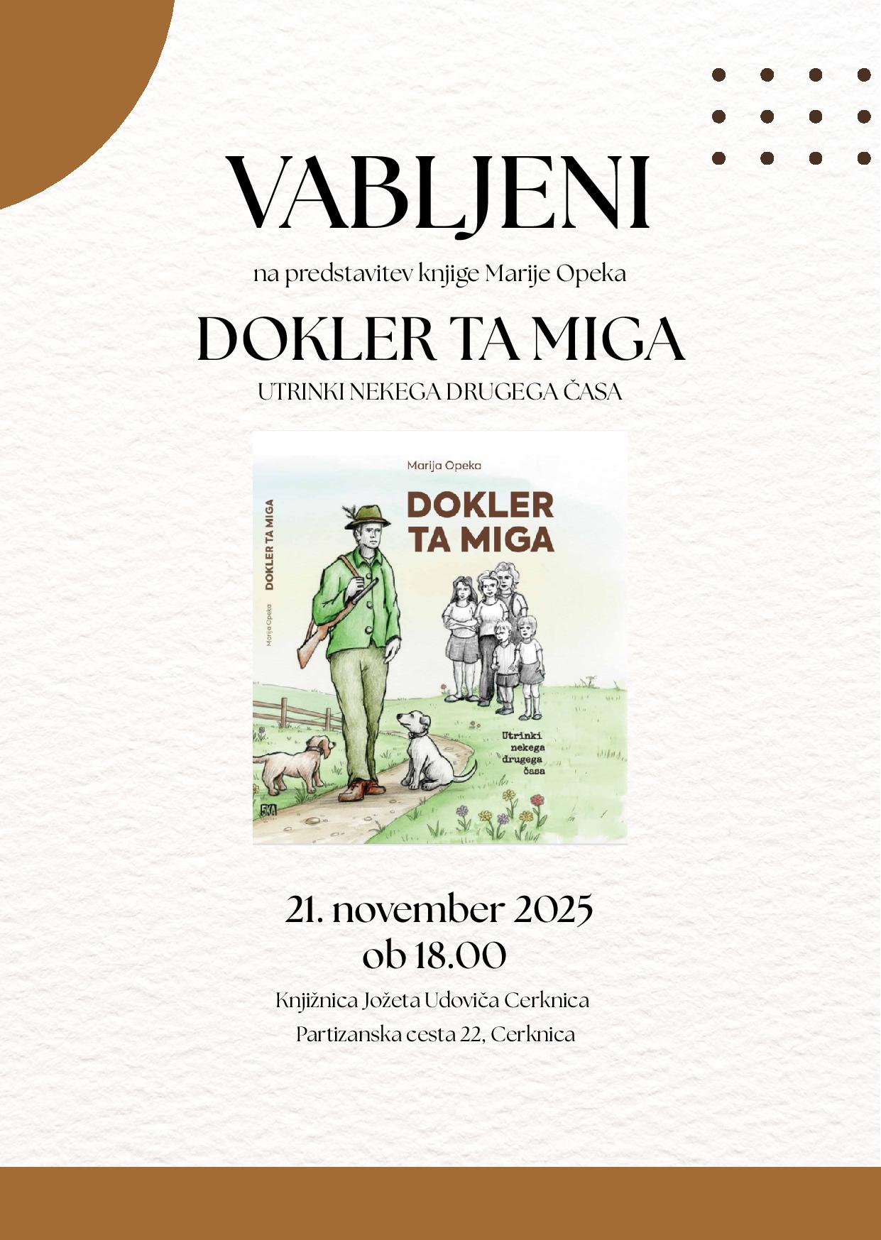 Marija Opeka: Dokler ta miga - predstavitev knjige