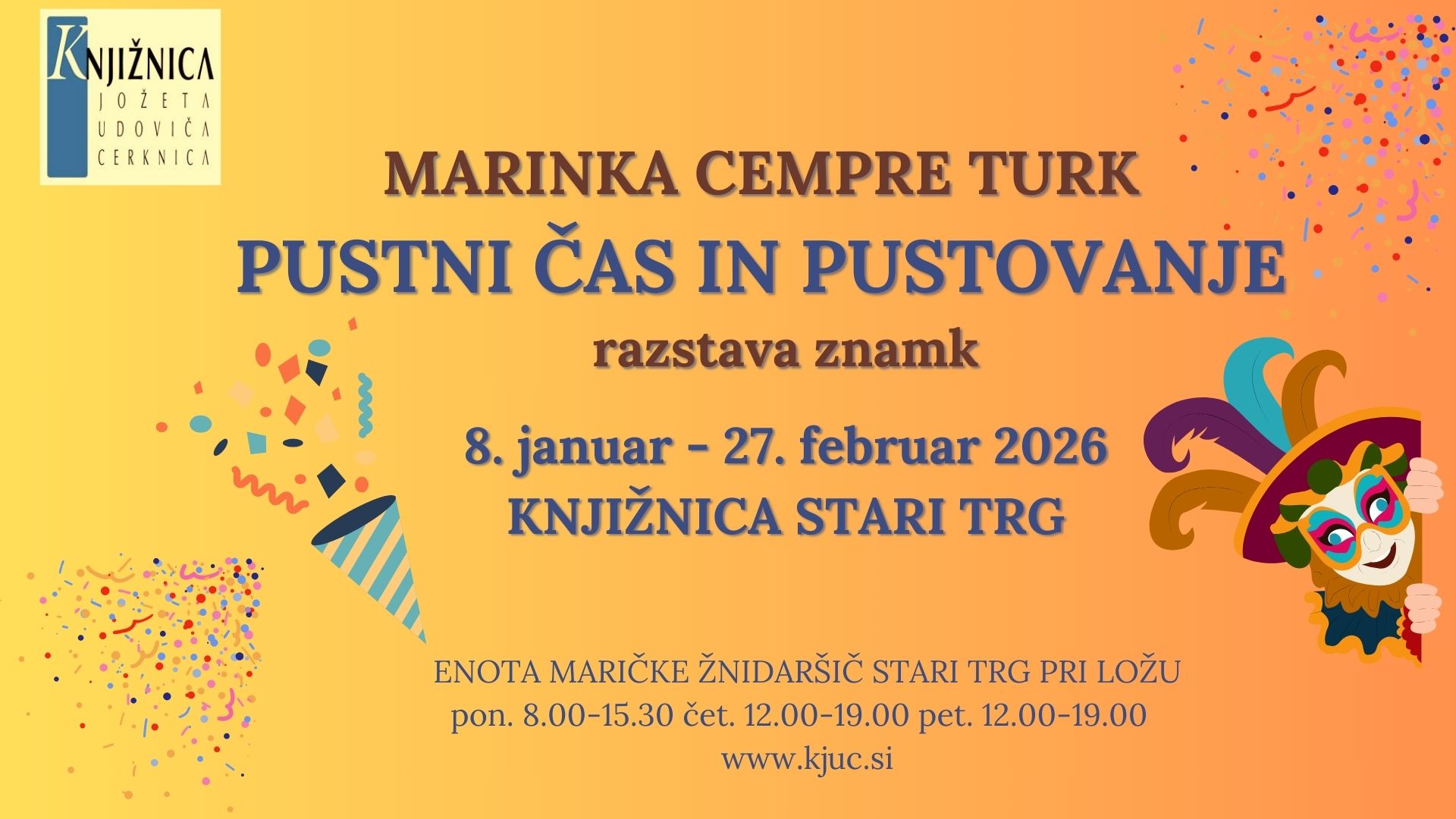 Marinka Cempre Turk: Pustni čas in pustovanje - razstava znamk