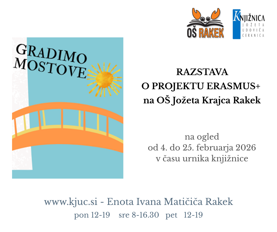 Razstava o projektu ERASMUS+ na OŠ Jožeta Krajca Rakek