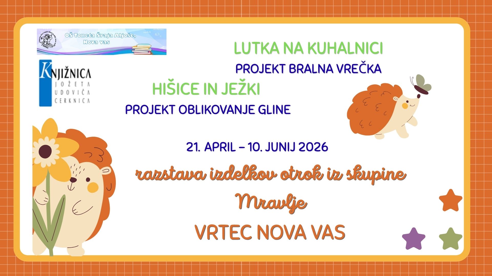 Razstava izdelkov otrok iz skupine Mravlje