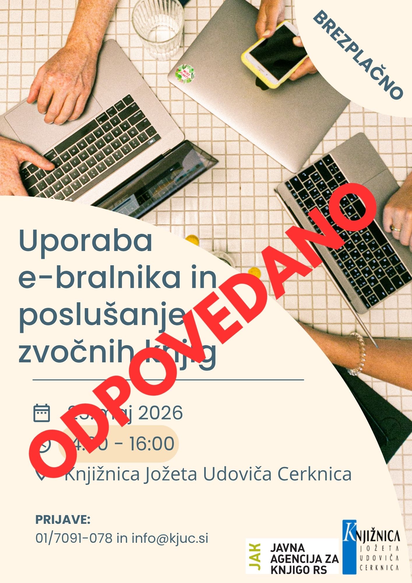 ODPOVEDANO - Uporaba e-bralnika in poslušanje zvočnih knjig