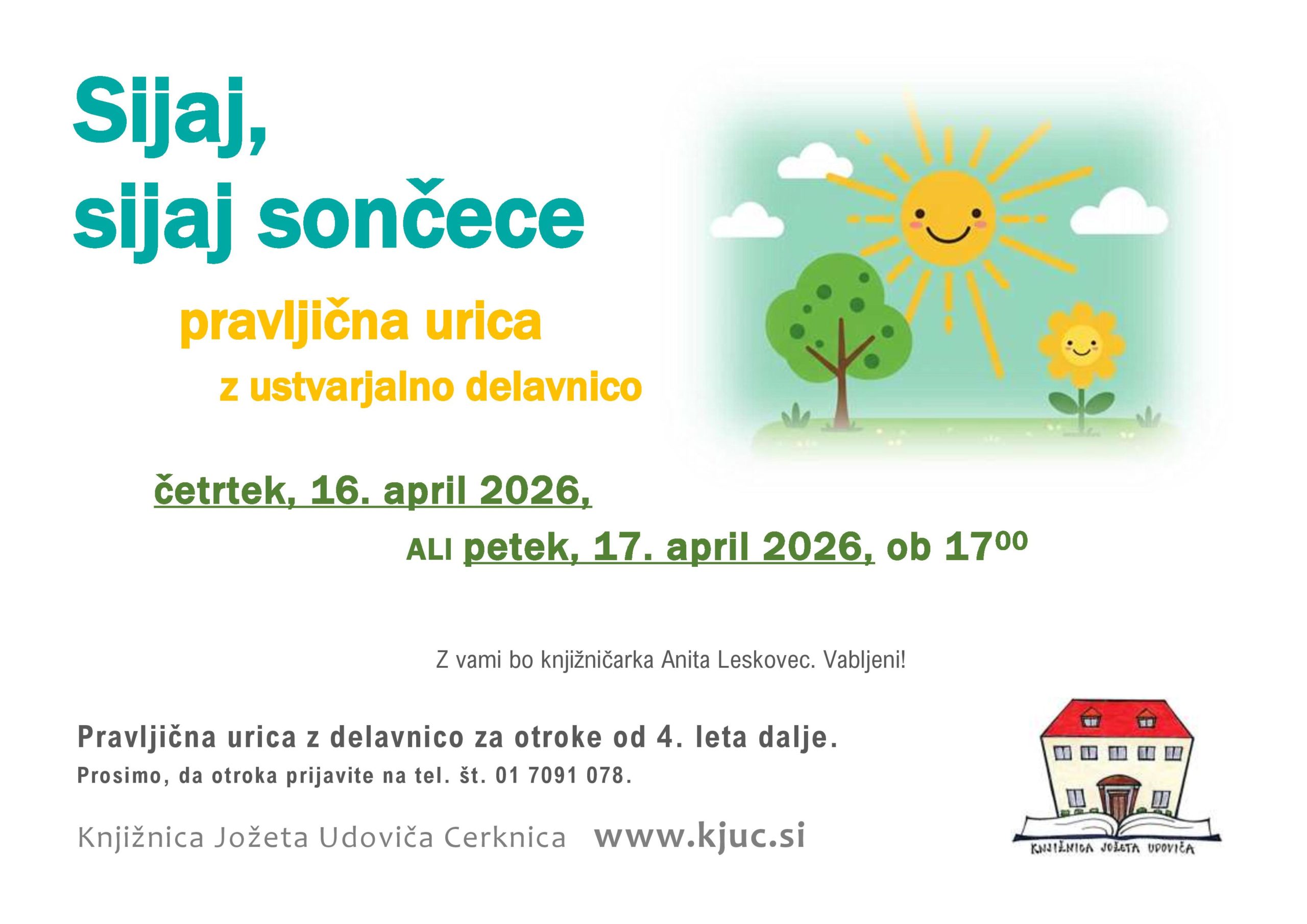 Sijaj, sijaj sončece - pravljična urica