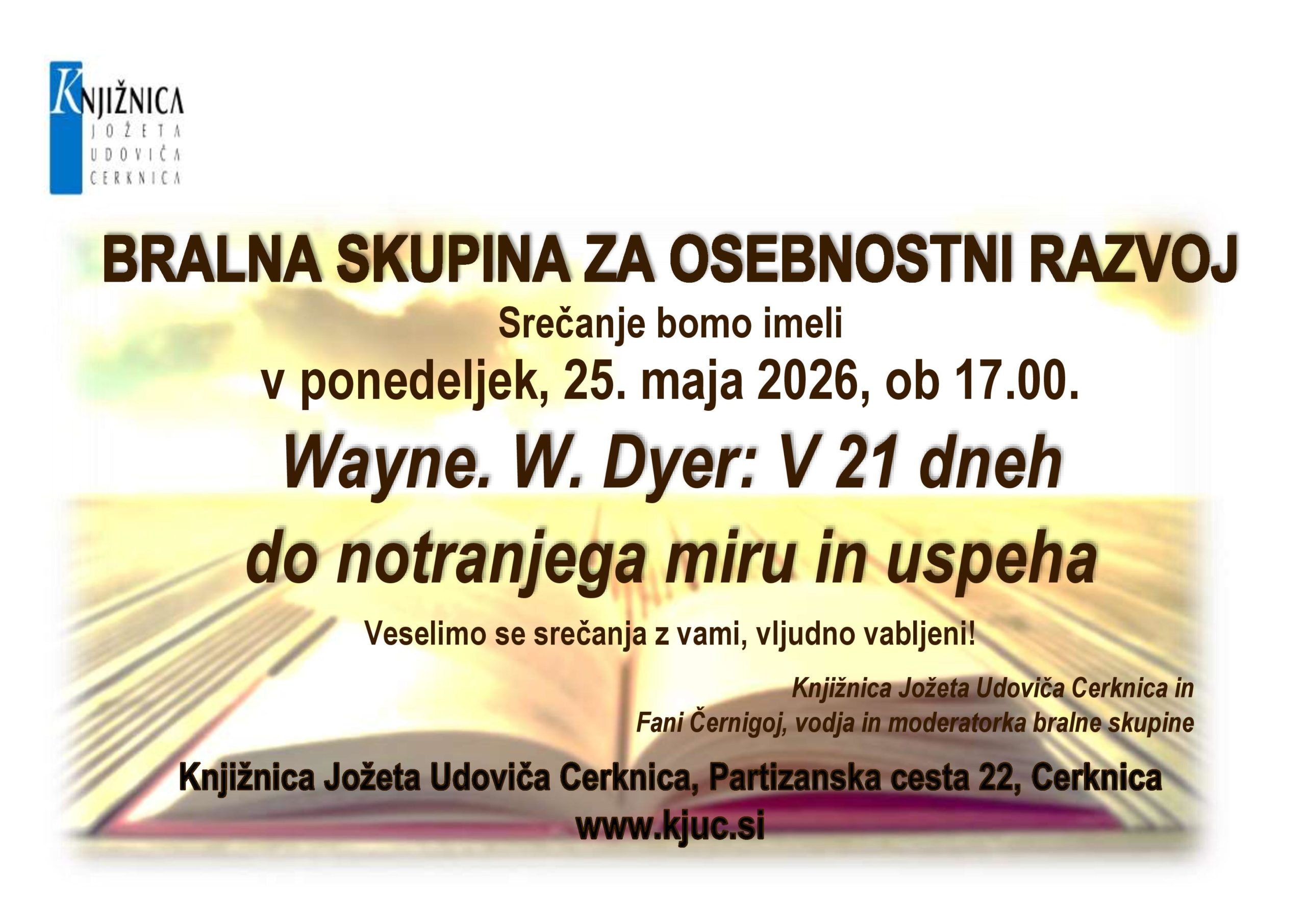 Srečanje Bralne skupine za osebnostni razvoj