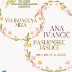 Velikonočna miza Društva Klasje s pasijonskimi jaslicami Ane Ivančič