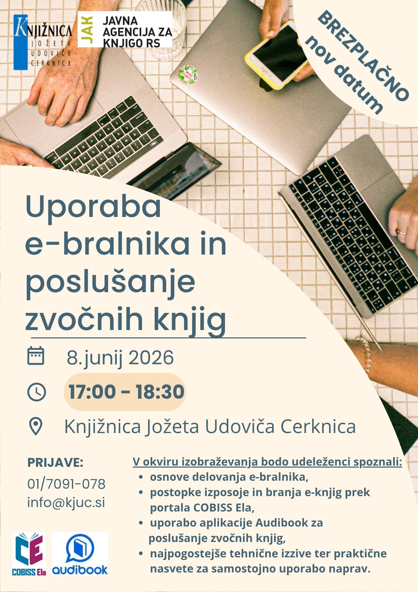 Uporaba e-bralnika in poslušanje zvočnih knjig