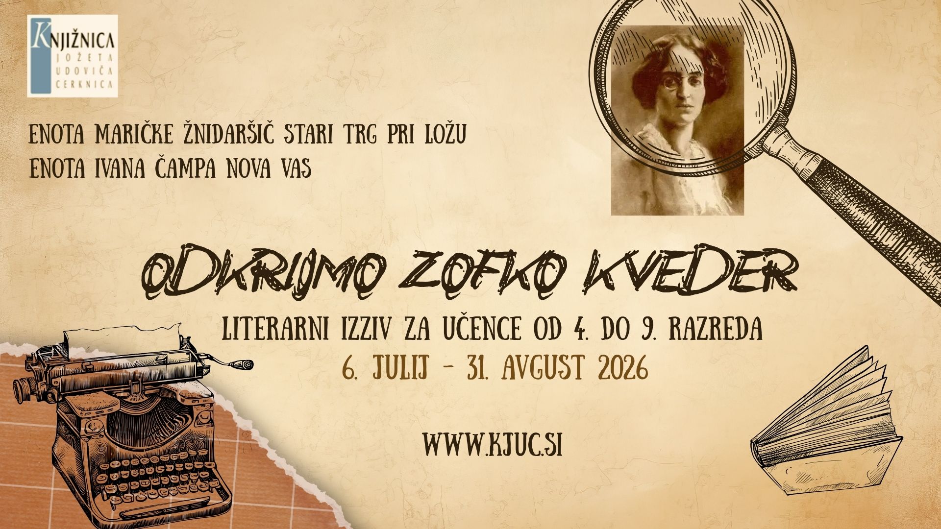 Odkrijmo Zofko Kveder: literarni izziv za učence od 4. do 9. razreda