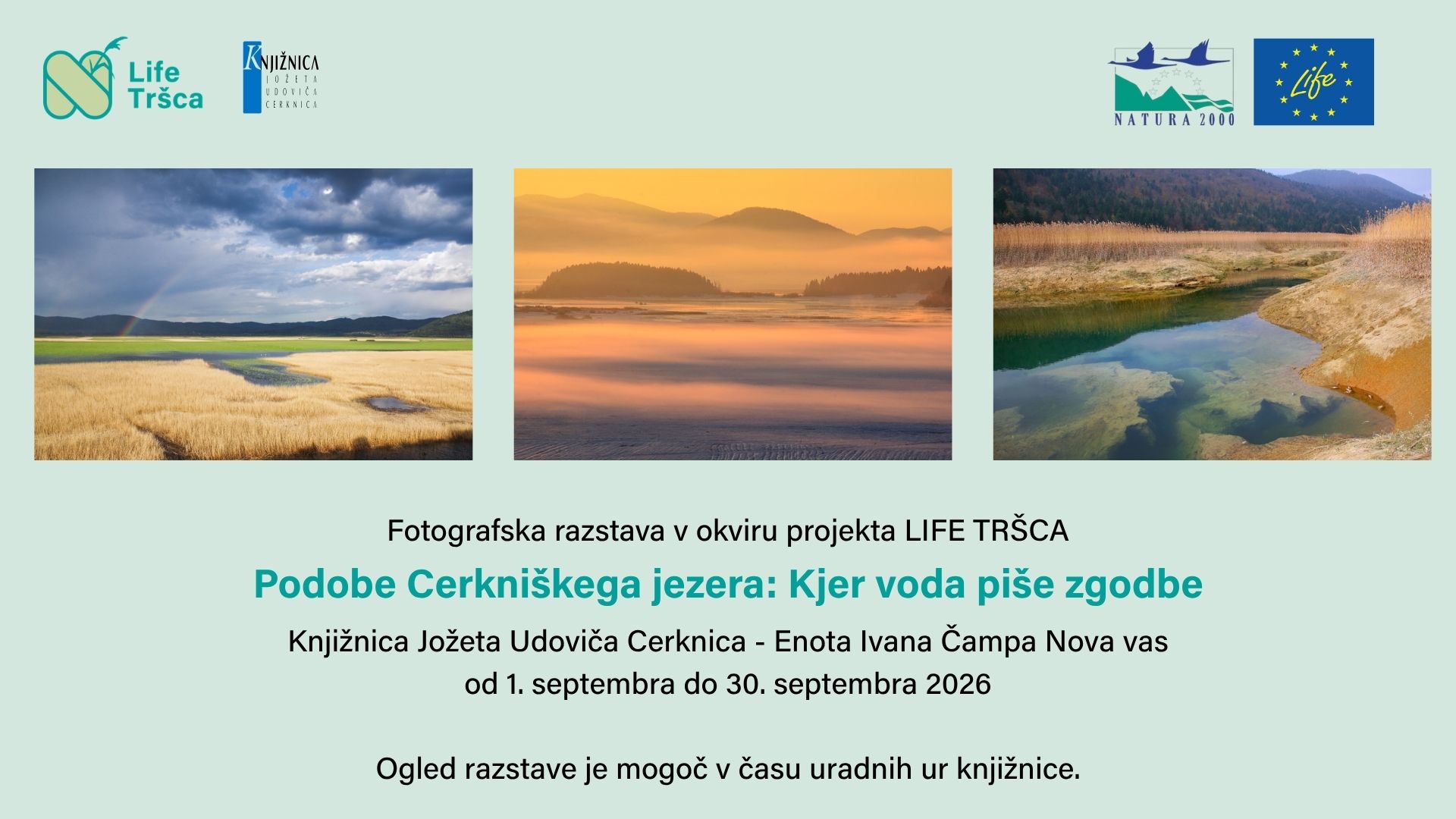 Podobe Cerkniškega jezera: Kjer voda piše zgodbe - fotografska razstava