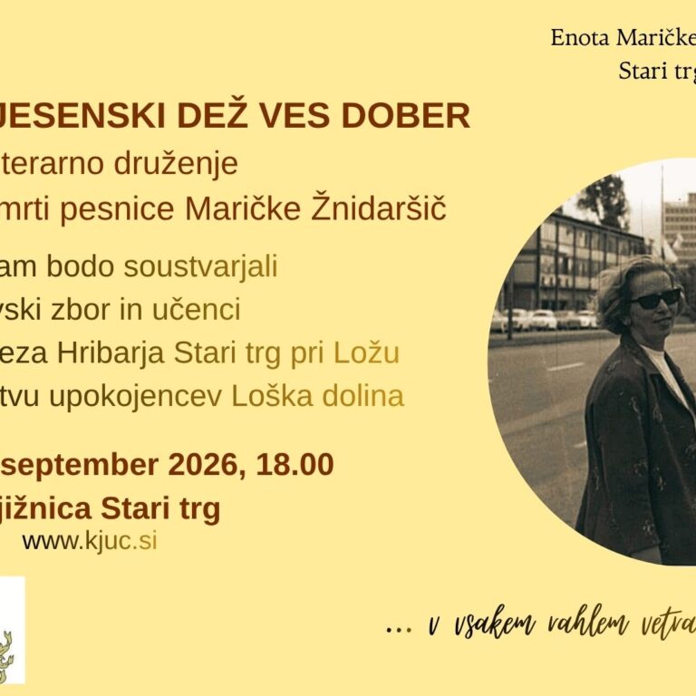Prispevek na Radiu 94: Literarni večer posvečen Marički Žnidaršič
