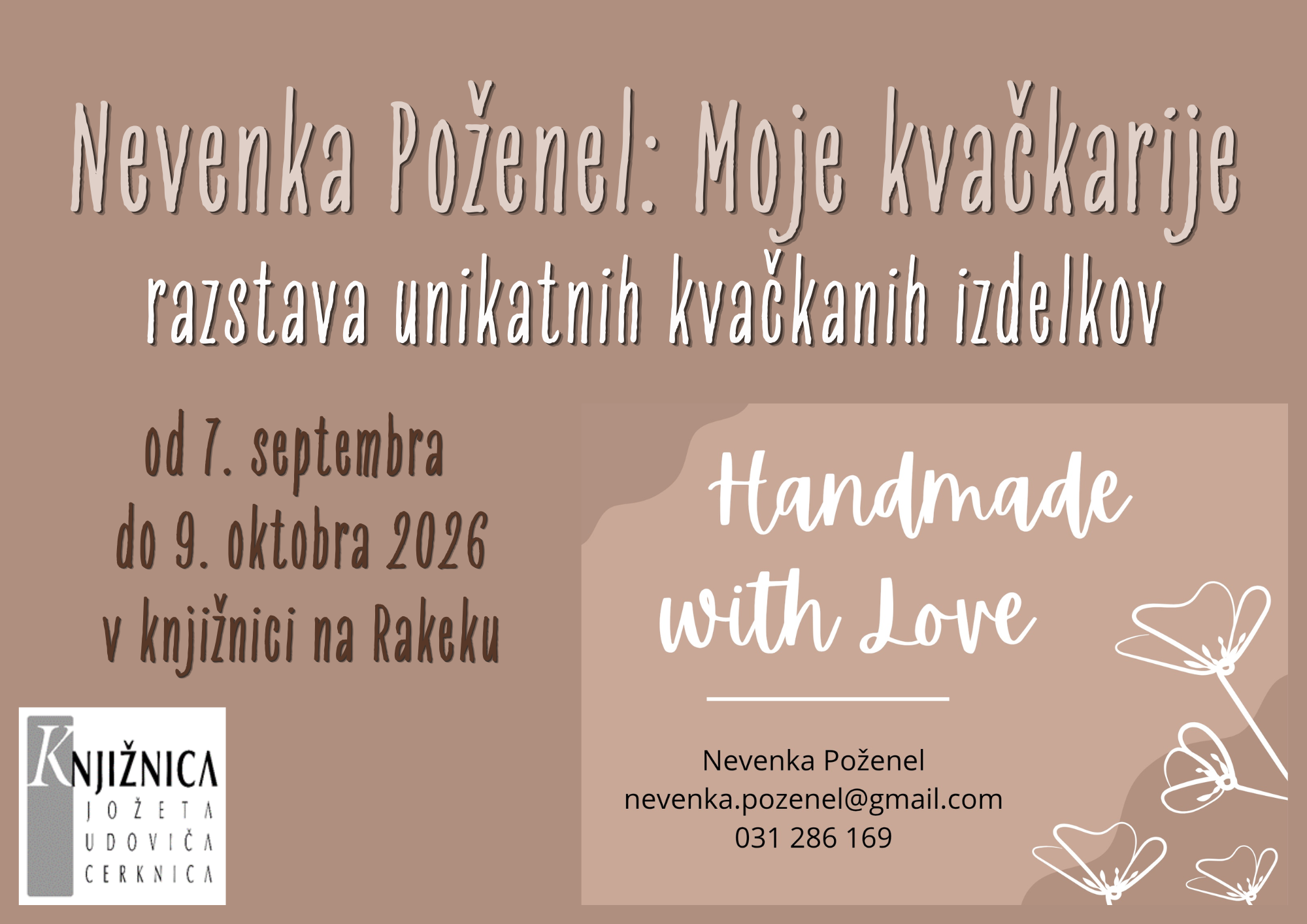 Nevenka Poženel: Moje kvačkarije - razstava unikatnih kvačkanih izdelkov