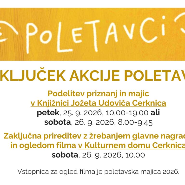 Prispevek na Radiu 94: Poletavci so vabljeni na zaključek bralne akcije