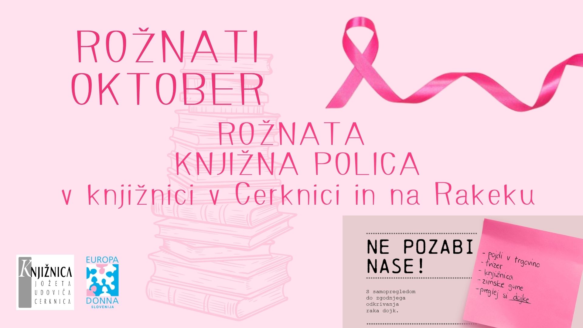 Rožnati oktober – Rožnata knjižna polica v Cerknici