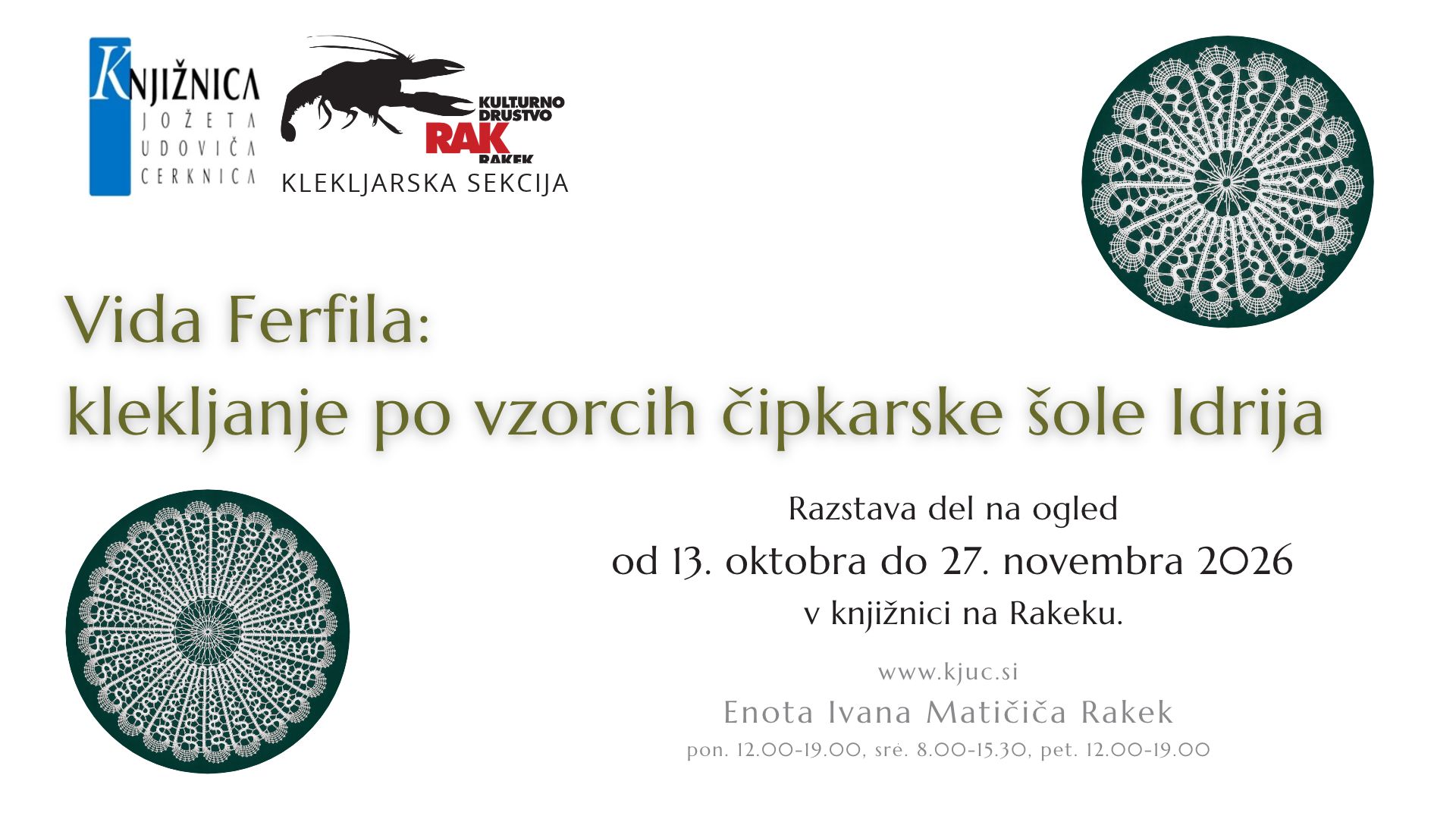 Vida Ferfila: klekljanje po vzorcih čipkarske šole Idrija