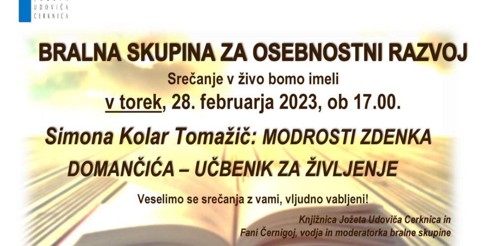 Srečanje Bralne skupine za osebnostni razvoj