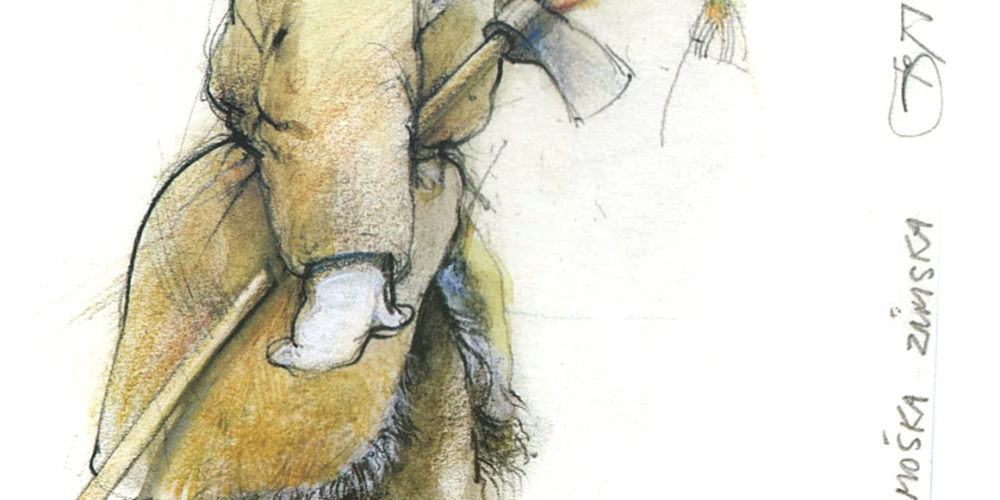 Božidar Strman – Mišo:  Rekonstrukcijske skice oblačilnih sestavin  ter slike zimske in poletne noše kmečkega prebivalstva  v krajih ob Cerkniškem jezeru v 18. stoletju