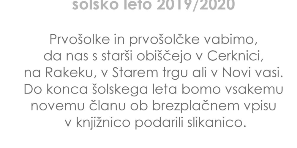 Brezplačen vpis za prvošolke in prvošolčke
