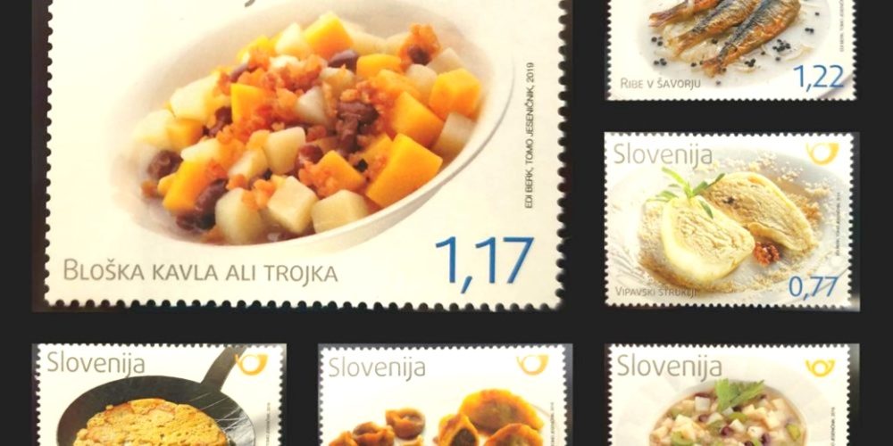 Slovenska kulinarika na poštnih znamkah – razstava znamk iz zbirke Marinke Cempre Turk
