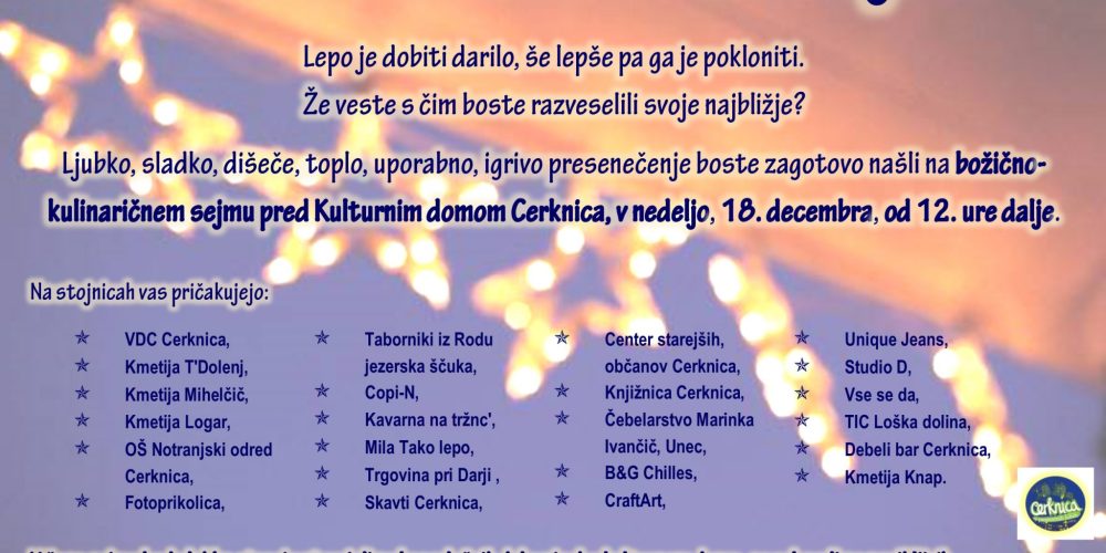 Knjižnica na božično-kulinaričnem sejmu v Cerknici