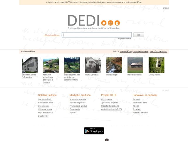 DEDI – digitalna enciklopedija naravne in kulturne dediščine