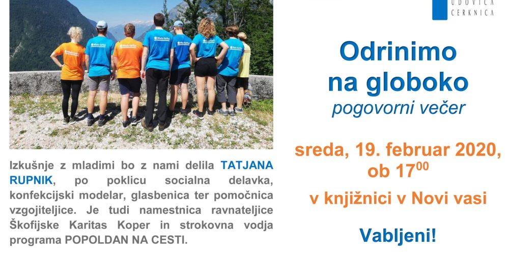 Odrinimo na globoko – pogovorni večer s Tatjano Rupnik