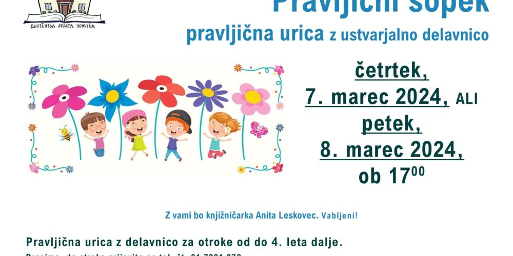 Pravljični šopek – pravljična urica z ustvarjalno delavnico za otroke od 4. leta dalje
