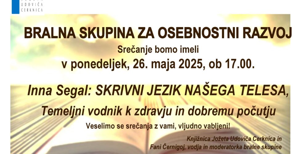 Srečanje Bralne skupine za osebnostni razvoj