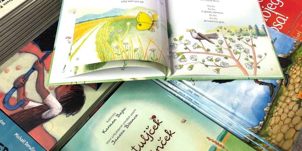 Metuljček cekinček – izbor priljubljenih otroških pesmi Janeza Bitenca z ilustracijami Karmen Bajec